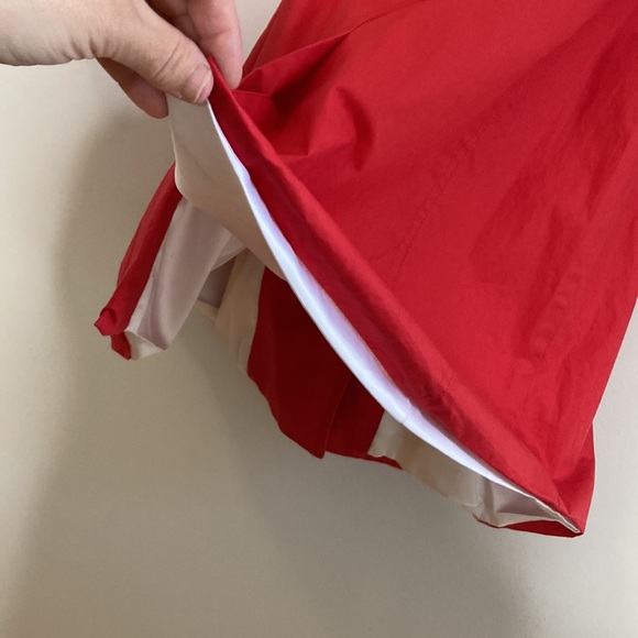 Smythe Jacket Womens 2 Red Cotton Short Trench White Buttons Classic Designer - Picture 12 of 16